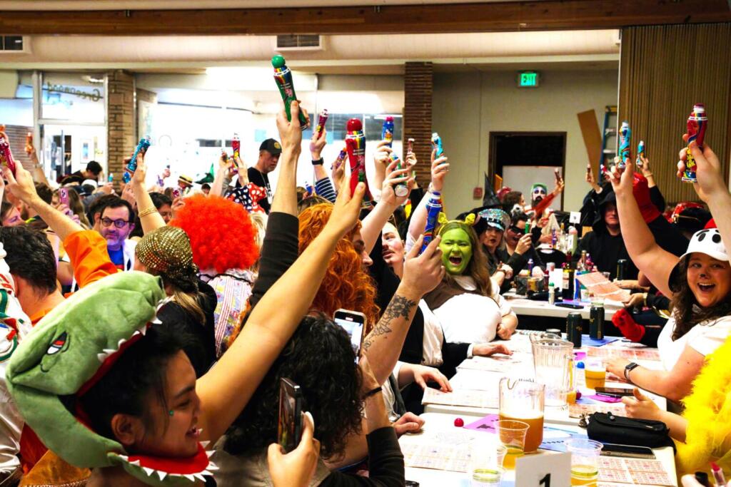 Ten-person table at Bingo Scaryoke!